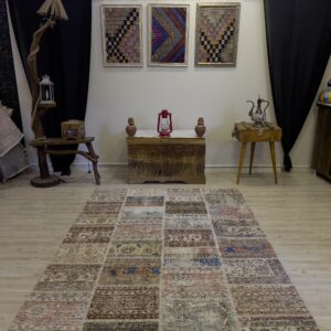 El Dokuma Eskitme Özel Patchwork Halı  162x230 cm 4009
