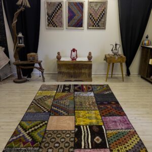Modern Eşsiz Özel Patchwork Halı 162x240 cm 4011