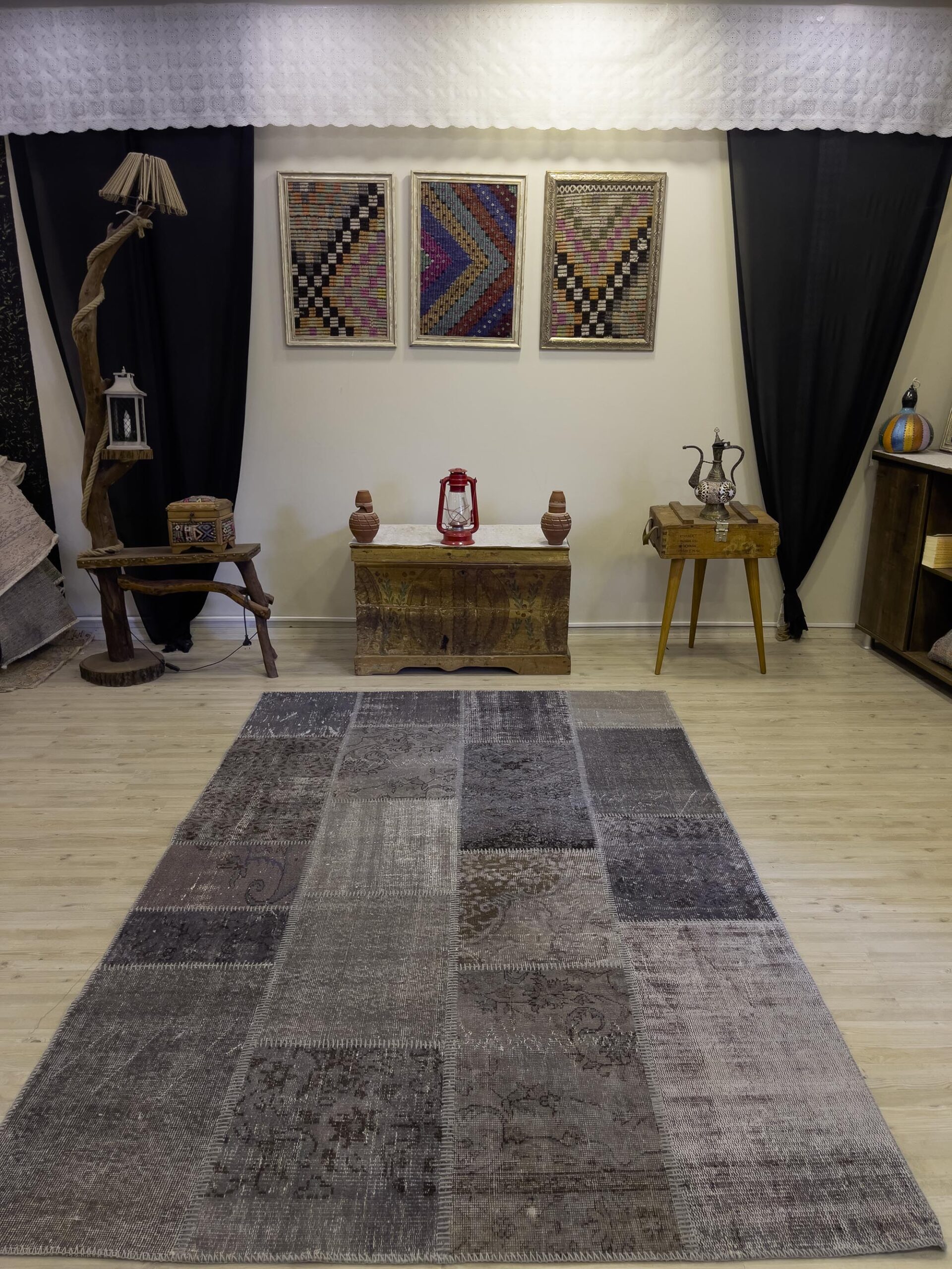 Patchwork Desenli El Yapımı Halı 160x244 cm 4014