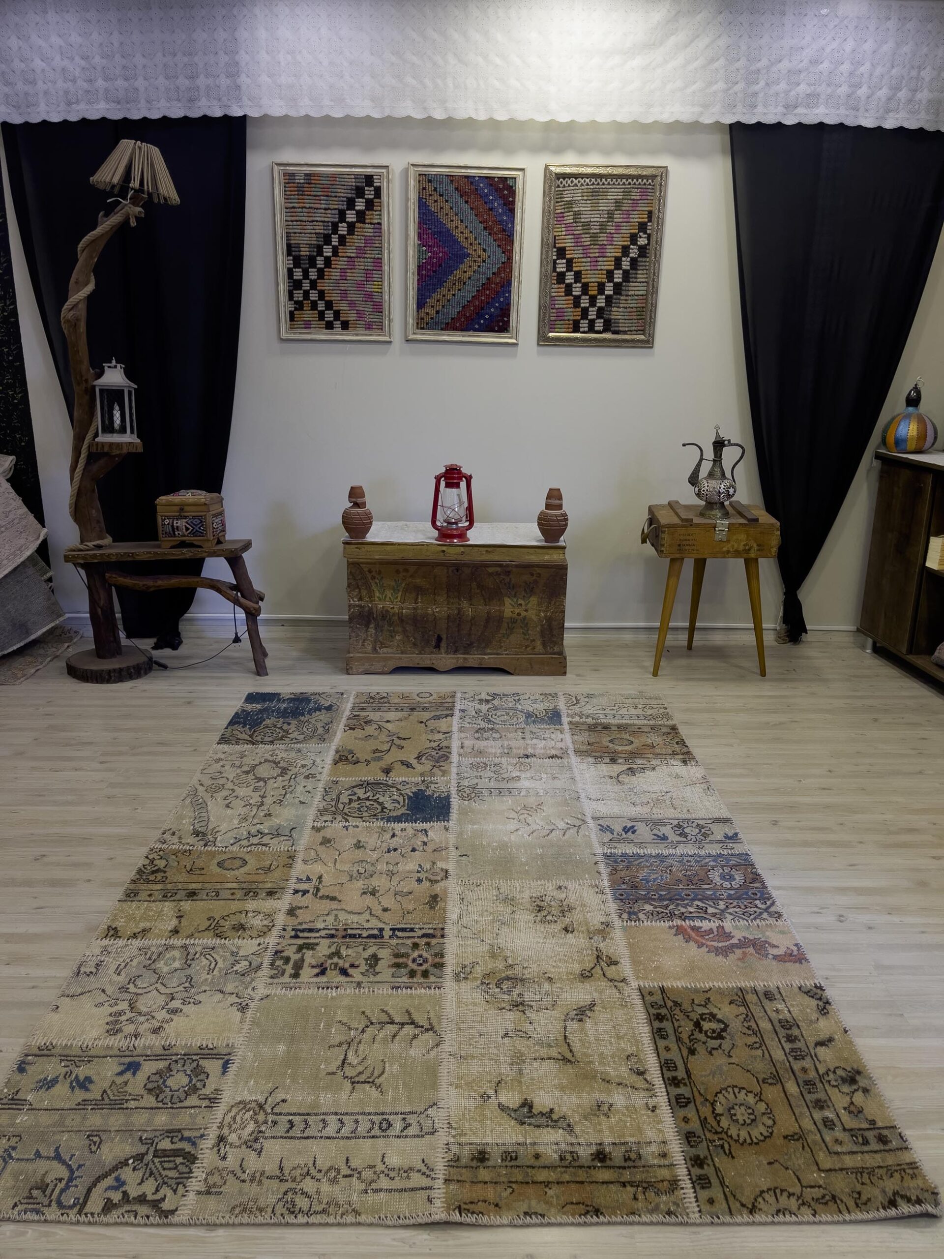 Eşsiz Klasik Gereçk Özel Patchwork Halı 161x232 cm 4017