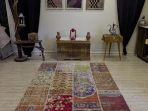 El Yapımı Patchwork Elegan Tasarım Halı 162x240 cm 4019