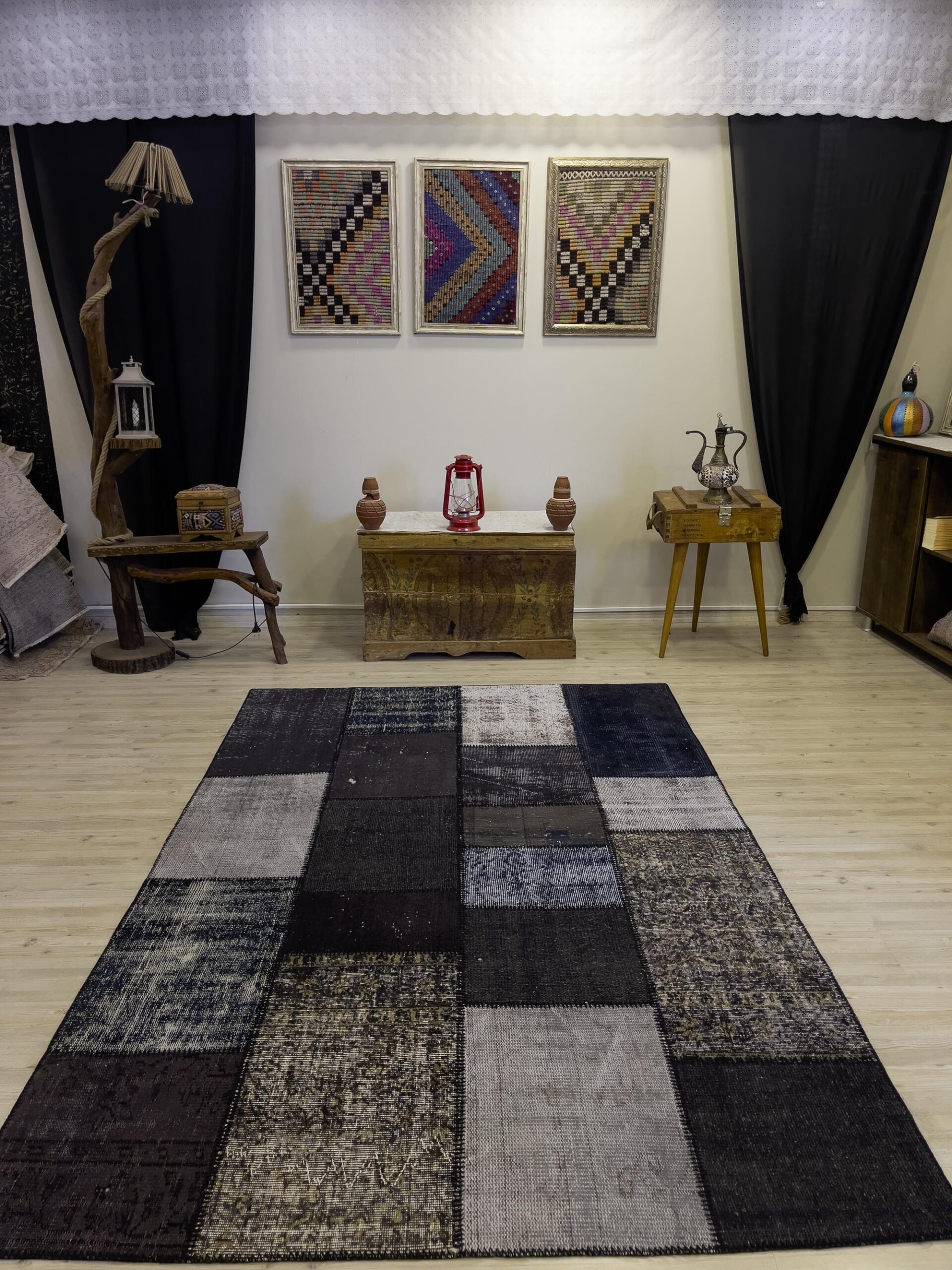 El Dokuma Eskitme Özel Patchwork Halı  162x240 cm 4021