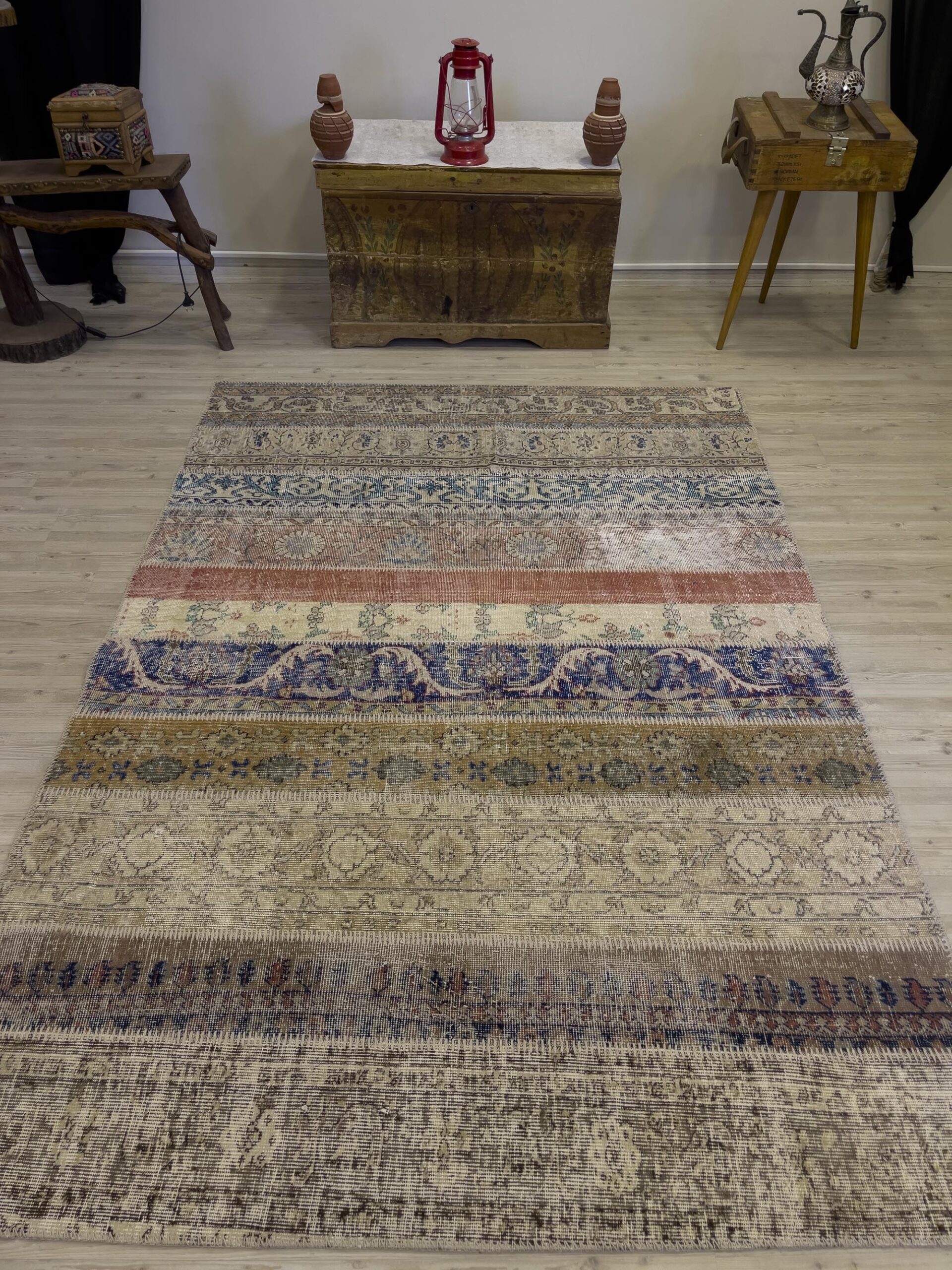 Eşsiz El Dokuma Patchwork Halı 161x232 cm 4027