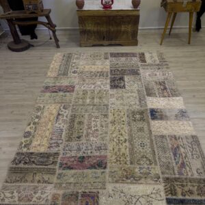 El Yapımı Patchwork Elegan Tasarım Halı 146x234 cm 4028