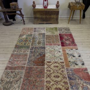 Eşsiz Klasik Gereçk Özel Patchwork Halı 161x232 cm 4032