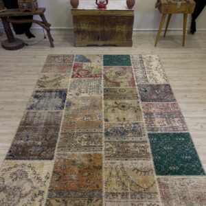 Eşsiz Klasik Gereçk Özel Patchwork Halı 162x233 cm 4044