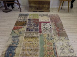 Eşsiz Güzelliğe Sahip Olan Özel Patchwork Halı  162x234 cm 4046
