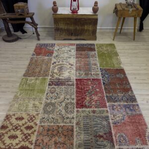 Eşsiz Klasik Gereçk Özel Patchwork Halı 162x233 cm 4053