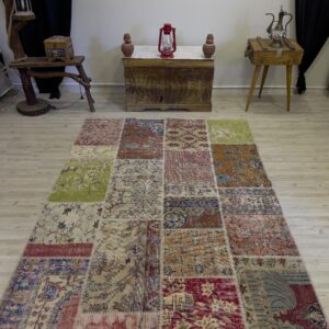 El Dokuma Eskitme Özel Patchwork Halı  163x235 cm 4057