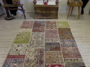 El Dokuma Eskitme Özel Patchwork Halı  163x235 cm 4057