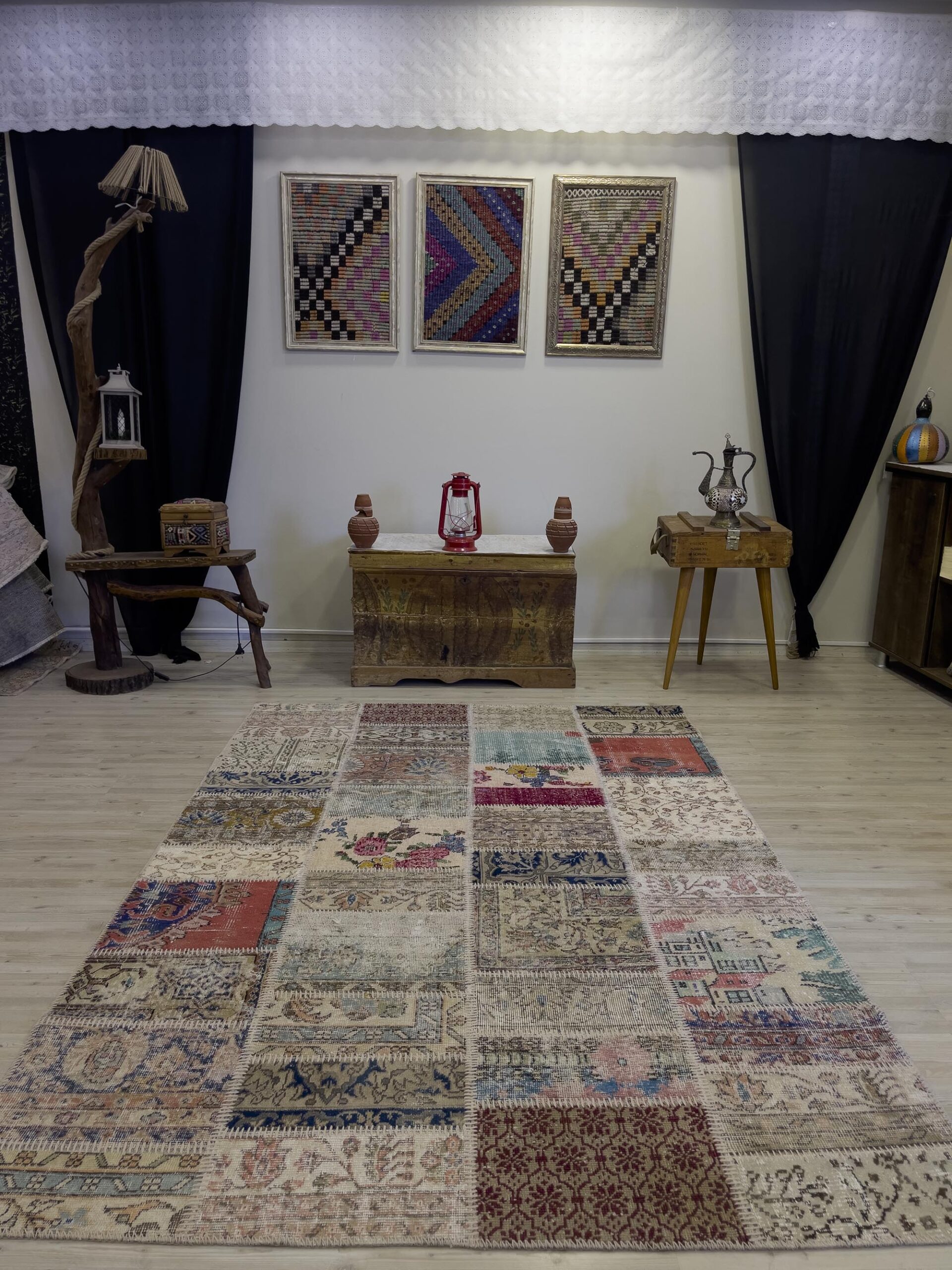 Eşsiz El Dokuma Patchwork Halı 161x235 cm 4063 - Görsel 8