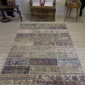 El Dokuma Eskitme Özel Patchwork Halı 161x234 cm 4066