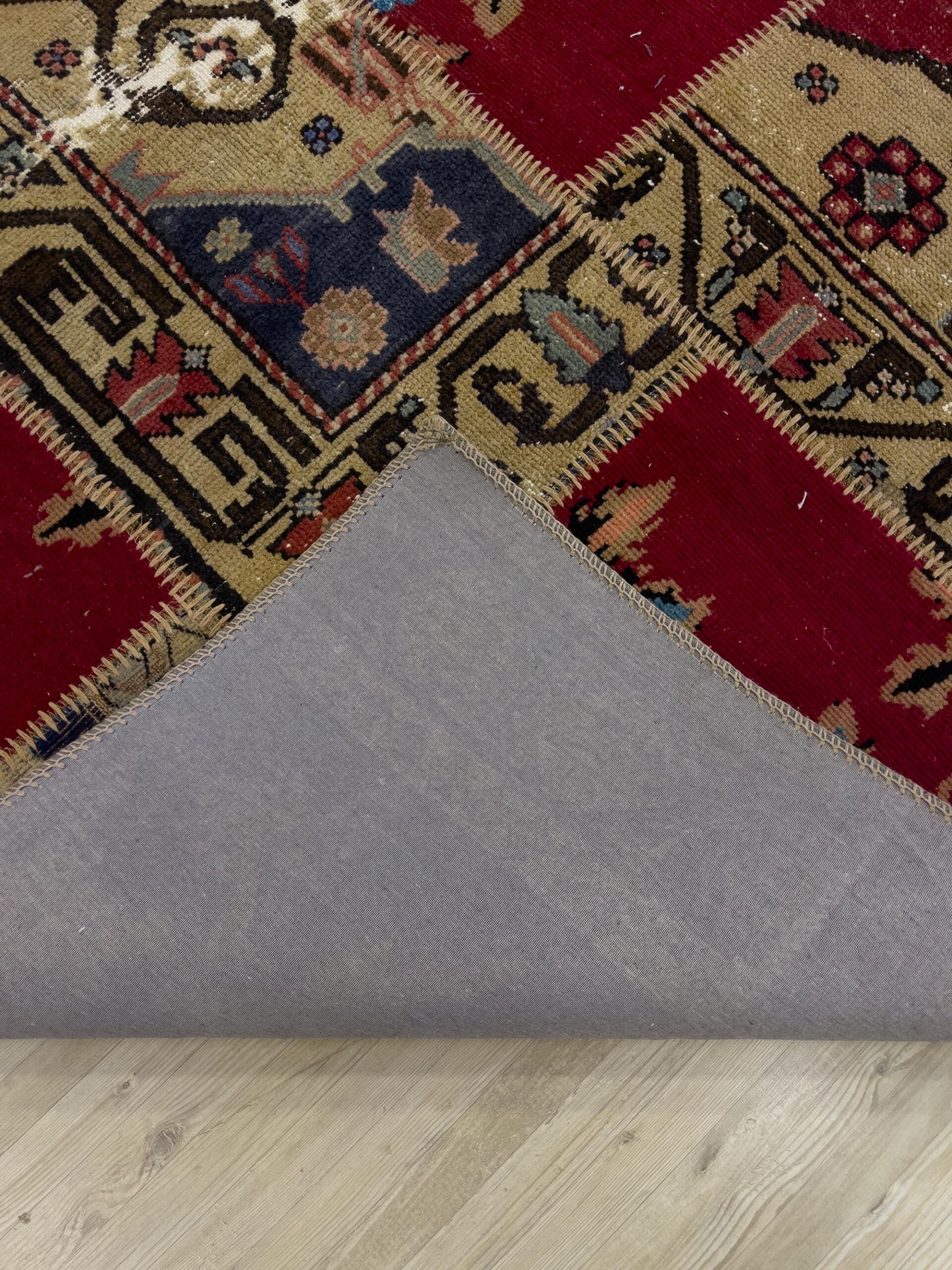 El Dokuma Eskitme Özel Patchwork Halı 162x237 cm 4067 - Görsel 4