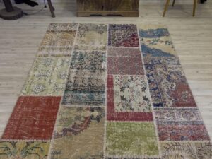El Yapımı Patchwork Elegan Tasarım Halı 161x230 cm 4068