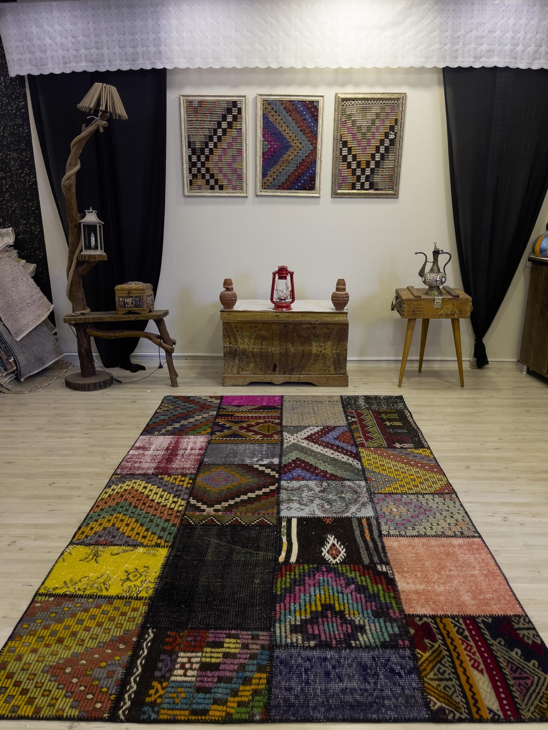 Eşsiz Klasik Gereçk Özel Patchwork Halı 160x244 cm 4069 - Görsel 6