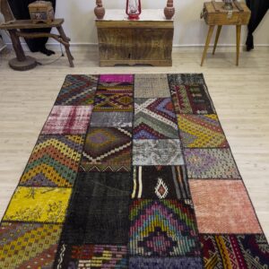Eşsiz Klasik Gereçk Özel Patchwork Halı 160x244 cm 4069