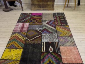 Eşsiz Klasik Gereçk Özel Patchwork Halı 160x244 cm 4069