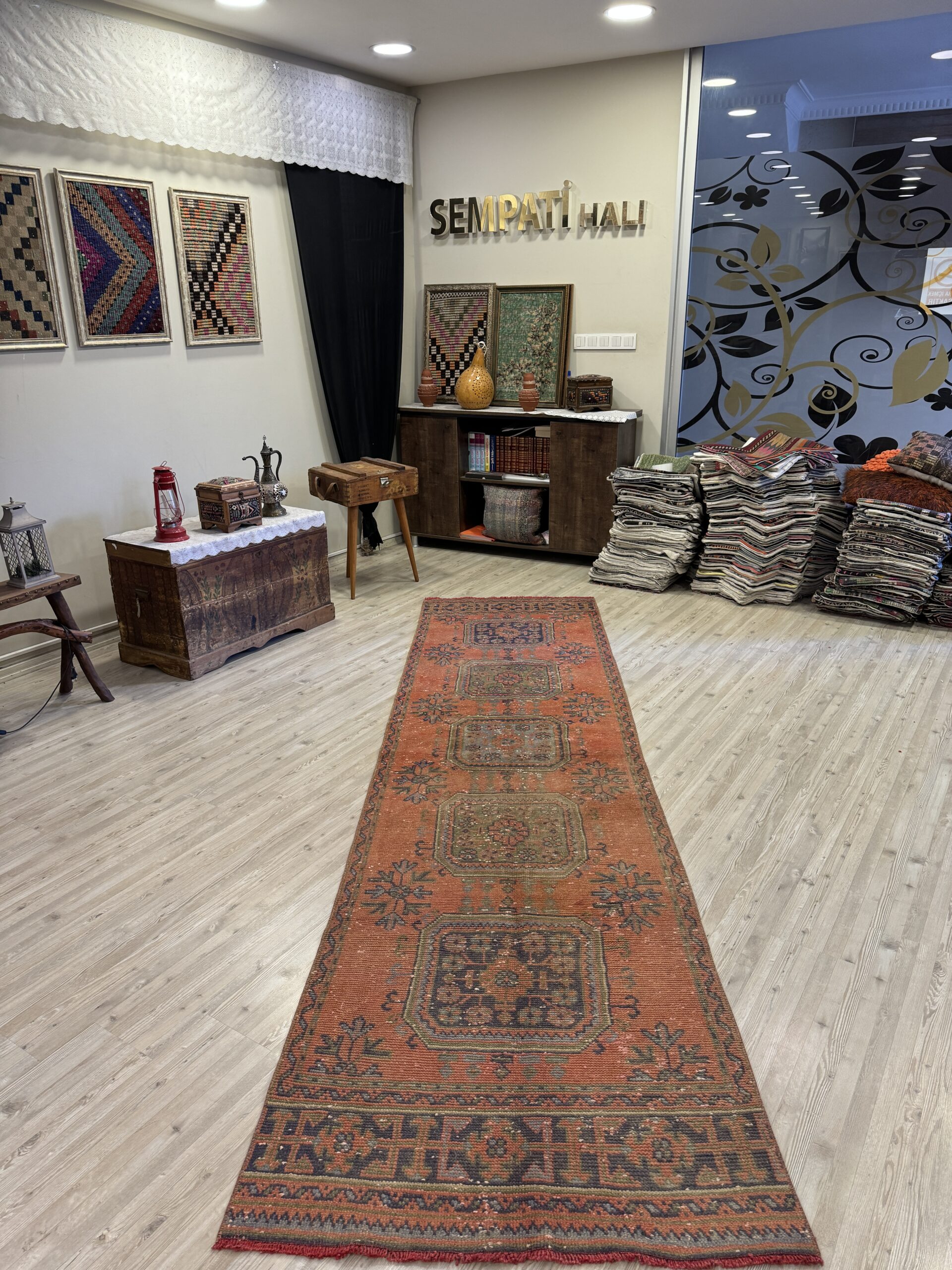 Eskitme El Dokuma Vintage Yolluk Halı 90x345 cm 10457 - Görsel 2