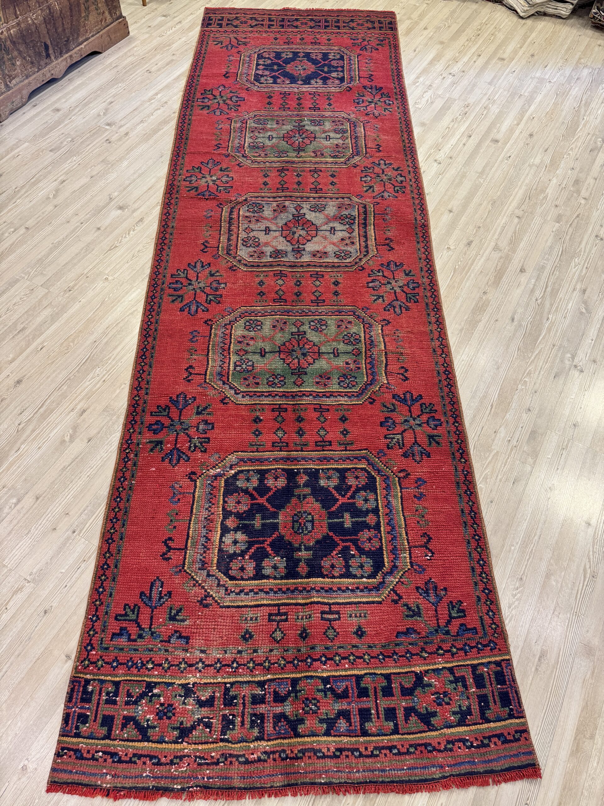 Eskitme El Dokuma Vintage Yolluk Halı101x345 cm 10459