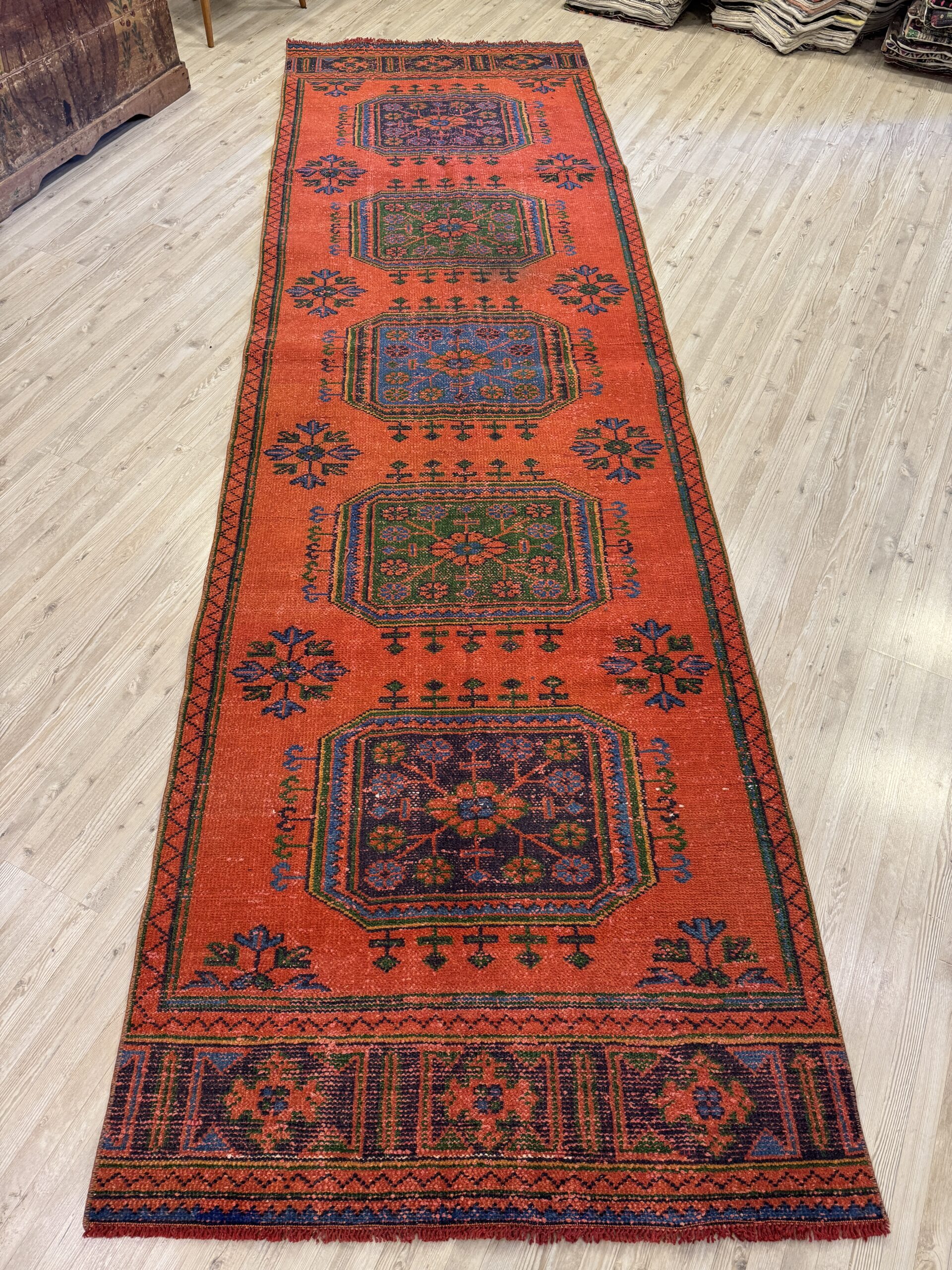 Eskitme El Dokuma Vintage Yolluk Halı104x350 cm 10460