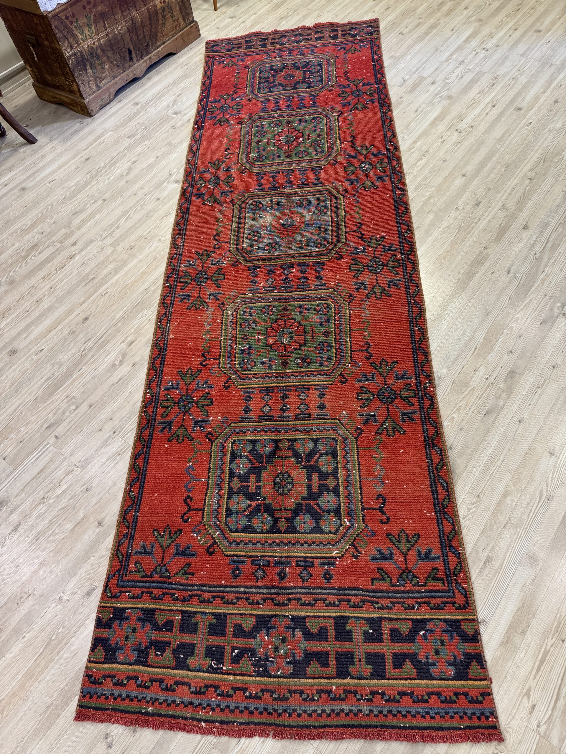 Eskitme El Dokuma Vintage Yolluk Halı 97x336 cm 10463