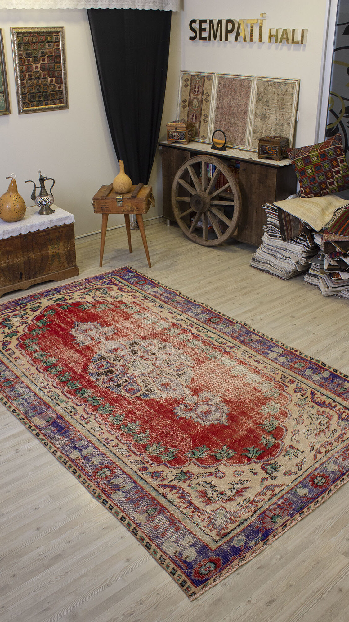 Yün Eskitme El Yapımı Halısı   175x290 cm 10497