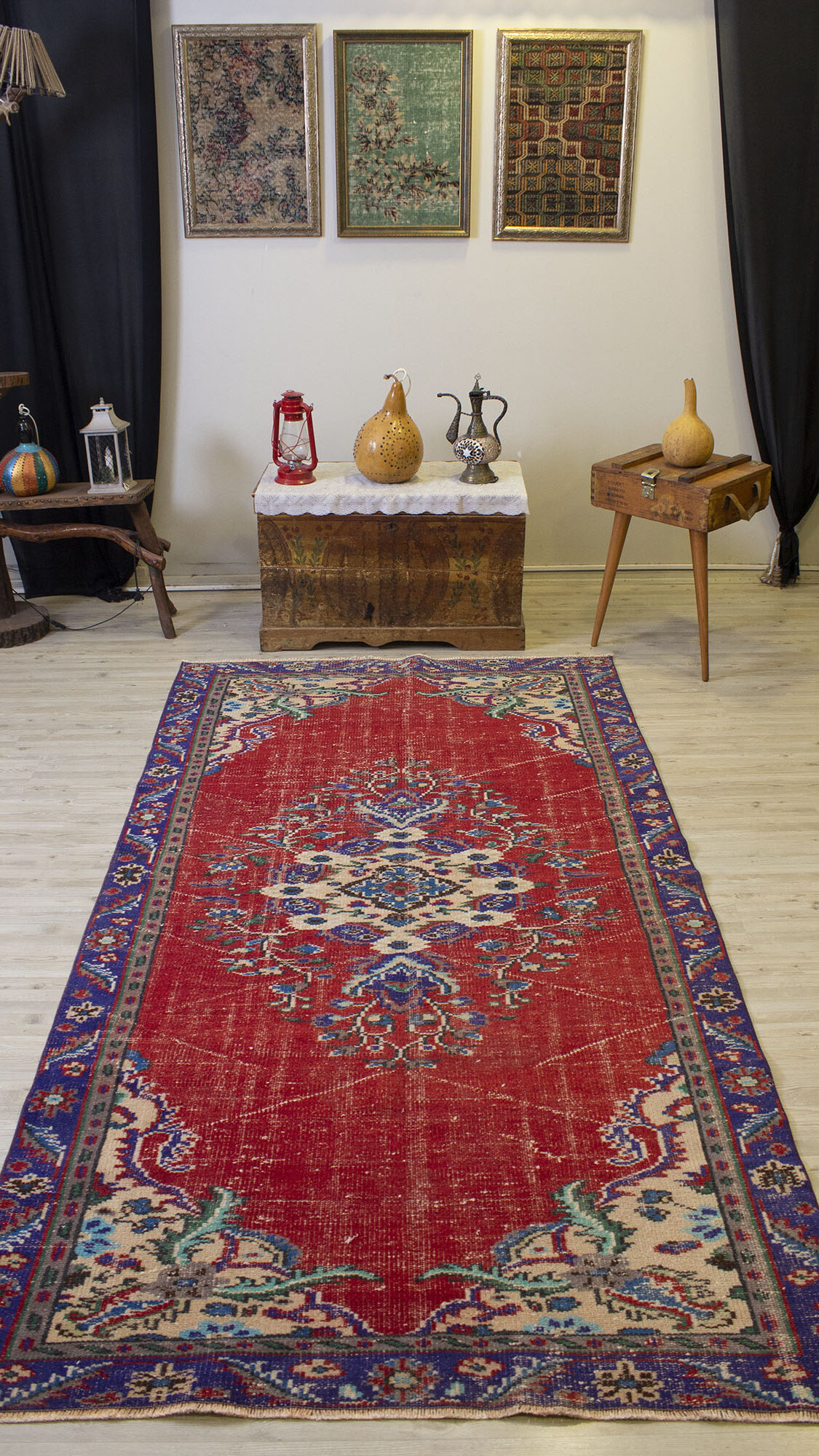 Geleneksel Vintage El Yapımı Halısı   140x270 cm 10500