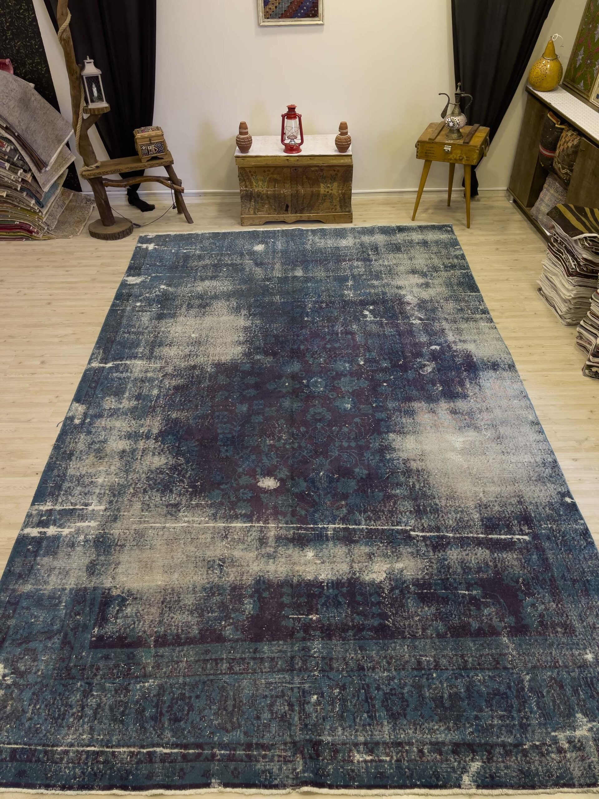 Yün Eskitme El Yapımı Halısı 248x395 cm 8471 - Görsel 5