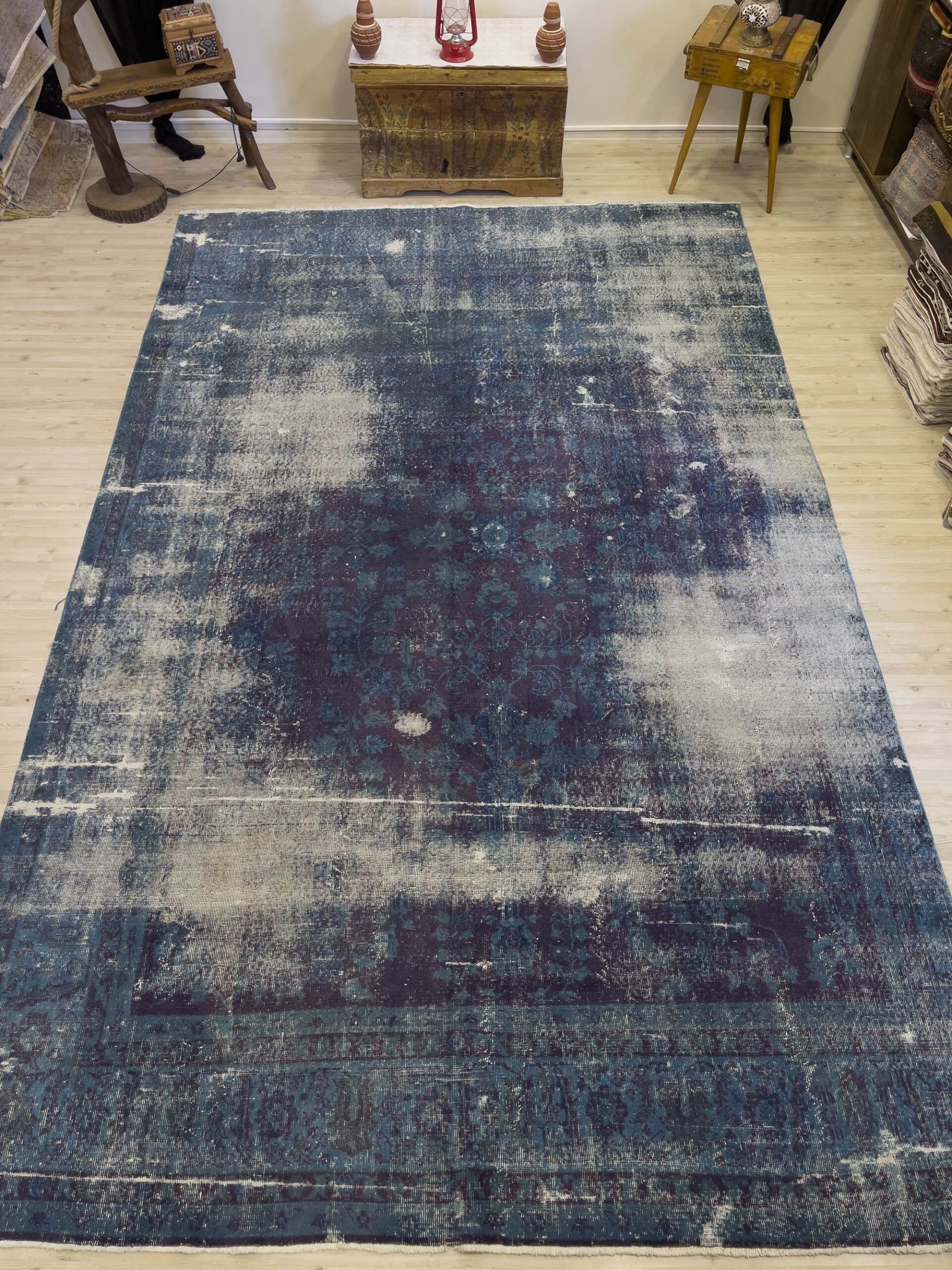 Yün Eskitme El Yapımı Halısı 248x395 cm 8471 - Görsel 6