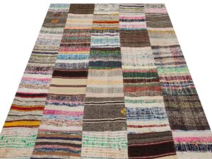 Eskitme El Dokuma Patchwork Halı 200 x 140 cm 6164