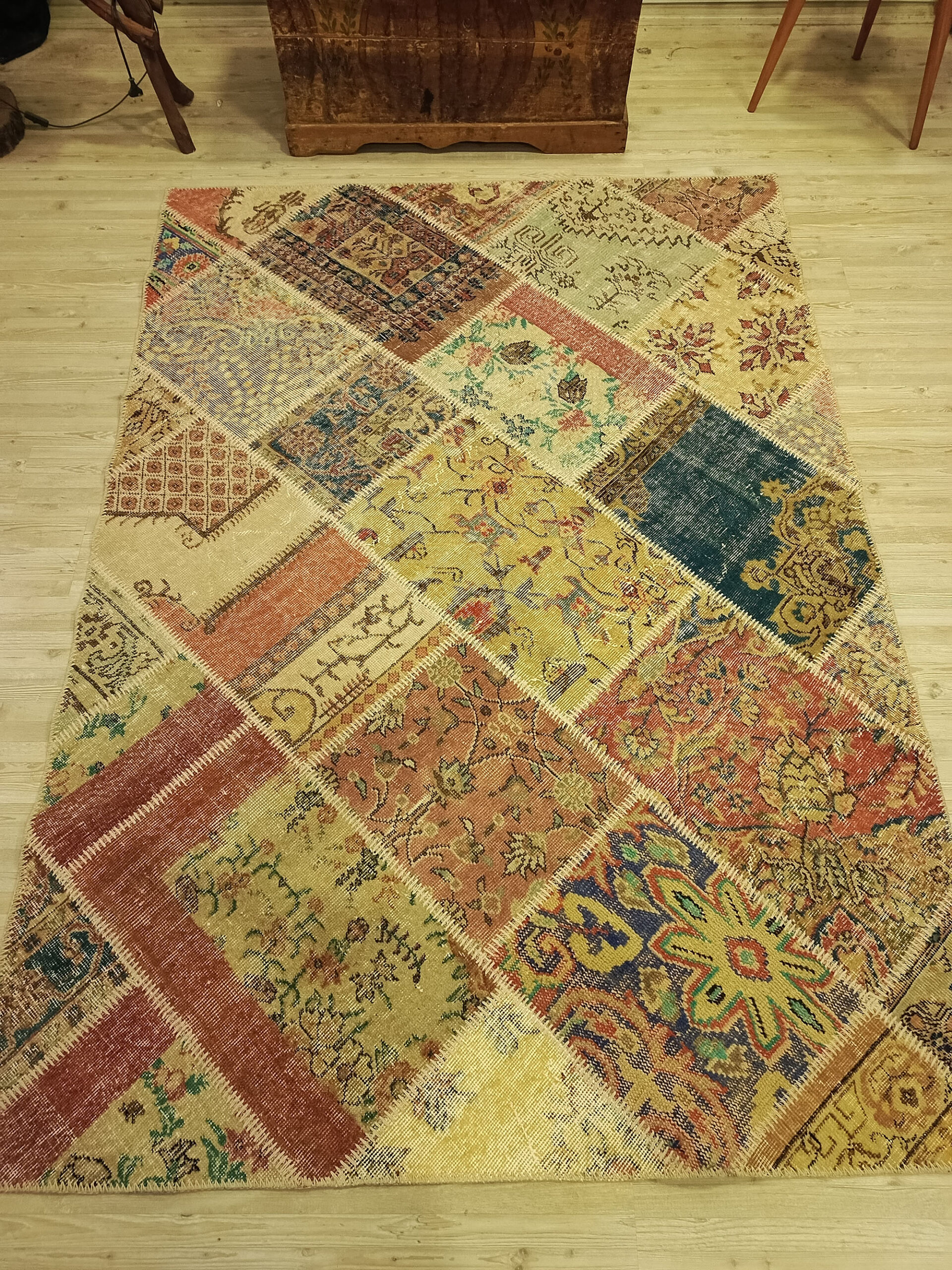 Renkli El Dokuma Patchwork Halı 230 x 160 cm 6524