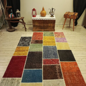 Naturel Tonlarda Patchwork Halı 160 x 233 cm 6518