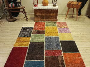 Naturel Tonlarda Patchwork Halı 160 x 233 cm 6518