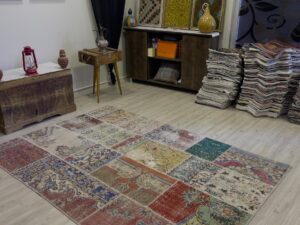 Eski Tarz El Dokuma Patchwork Halı   162x232 cm  4007