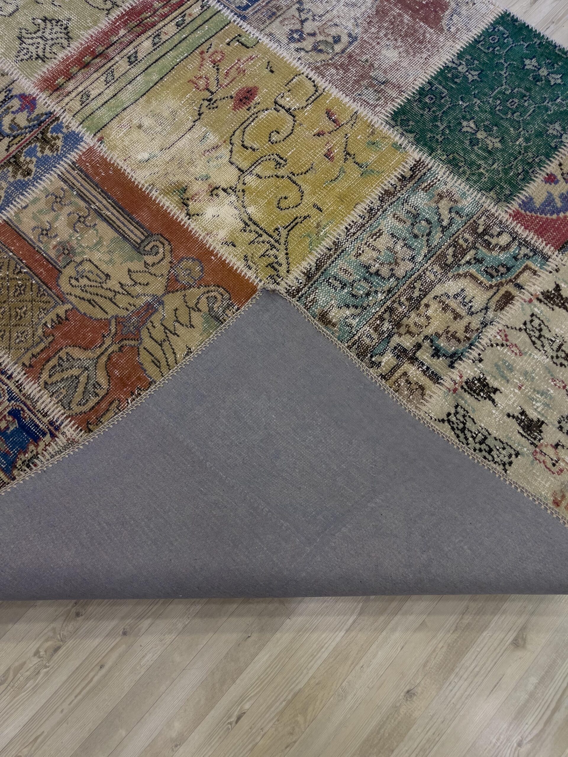 Eski Tarz El Dokuma Patchwork Halı 162x232 cm 4007 - Görsel 6