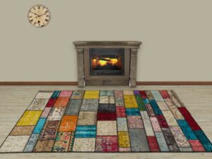 El İşçiliği Eskitme Patchwork Halı   160x230 cm  5021