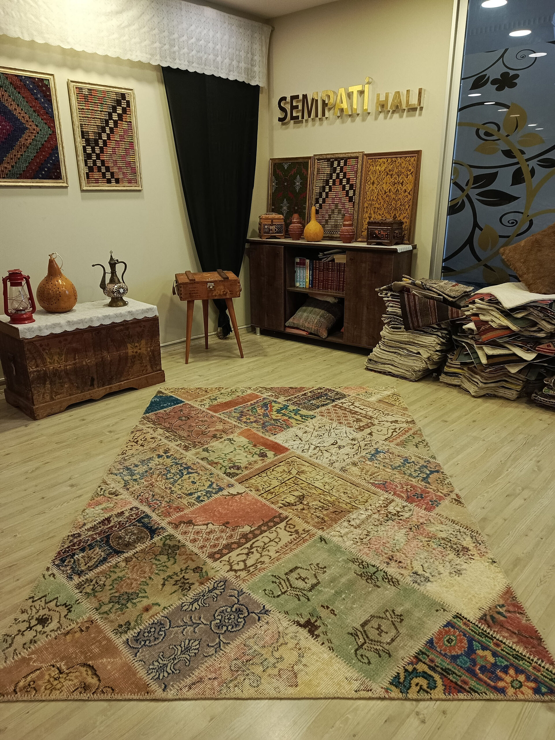 El Dokuma Klasik Patchwork Halı 160x230 cm 6383 - Görsel 5