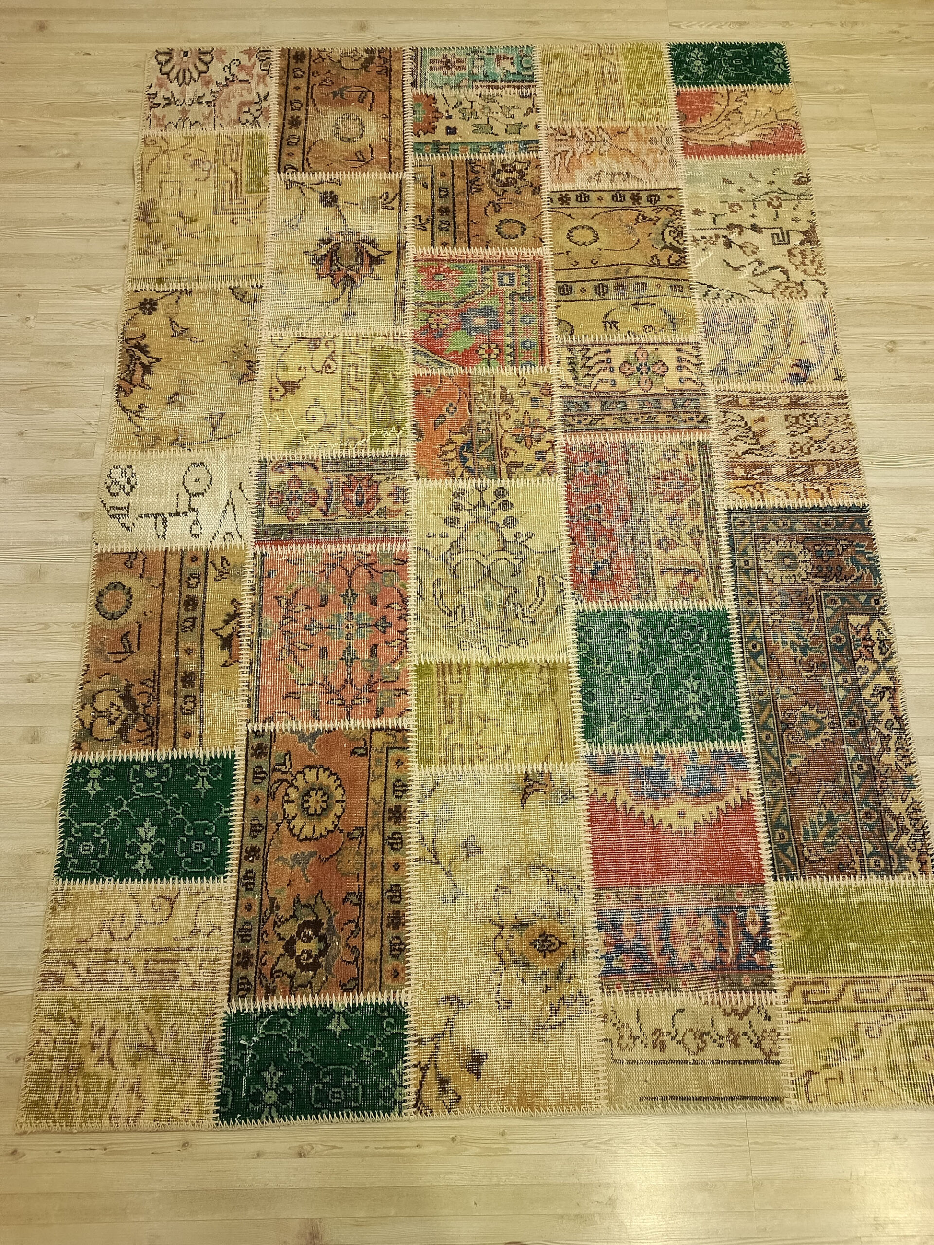 El Yapımı Anadolu Patchwork Halısı 160x230 cm 6384 - Görsel 5
