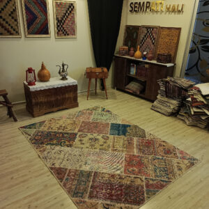 Yün Eskitme Patchwork Halı   160x218 cm  6386