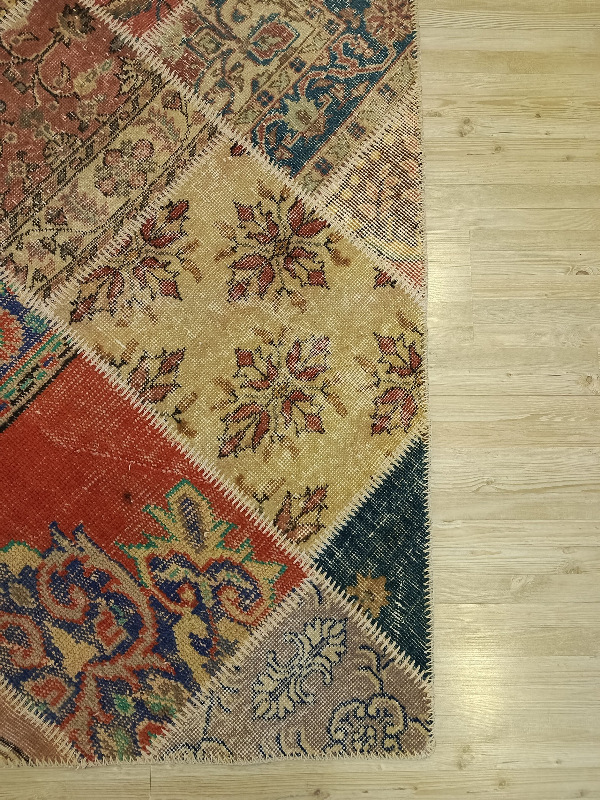 İnce İşçilik El Dokuma Patchwork Halı 160x230 cm 6388 - Görsel 2