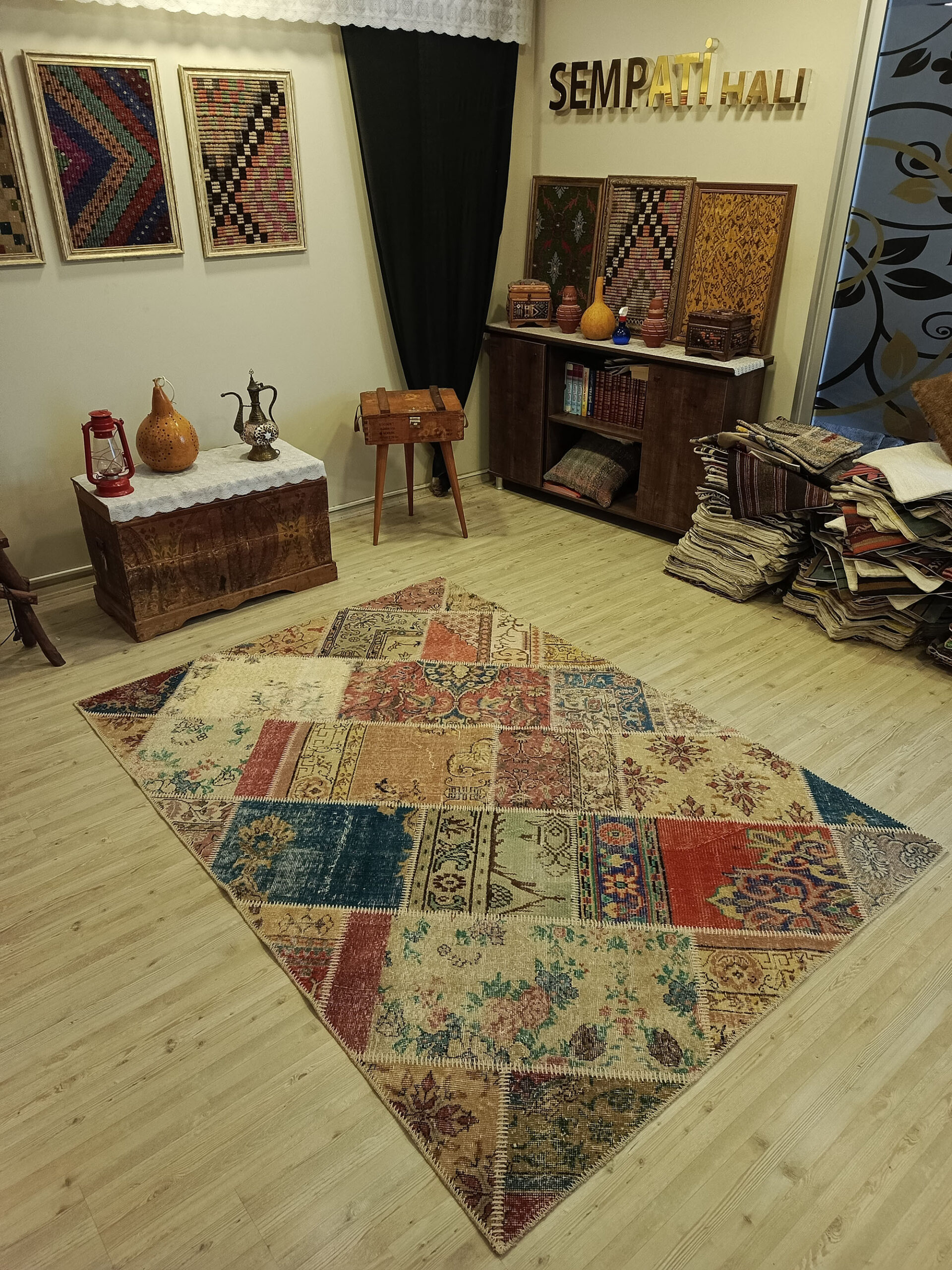 İnce İşçilik El Dokuma Patchwork Halı 160x230 cm 6388 - Görsel 4