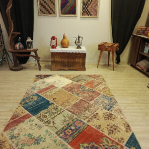 İnce İşçilik El Dokuma Patchwork Halı   160x230 cm  6388