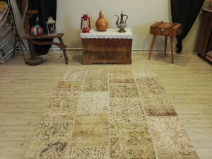 El Dokuma Özel Tasarım Patchwork Halı   160x230 cm  6390