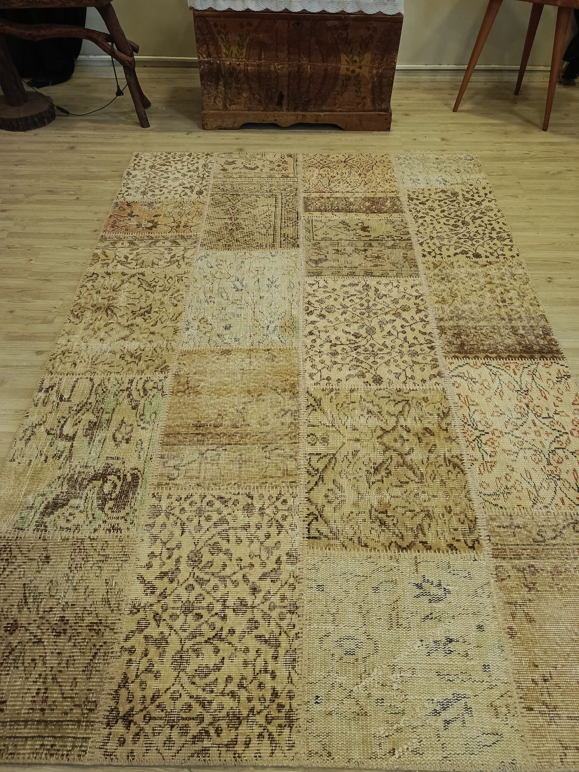 El Dokuma Özel Tasarım Patchwork Halı 160x230 cm 6390 - Görsel 7