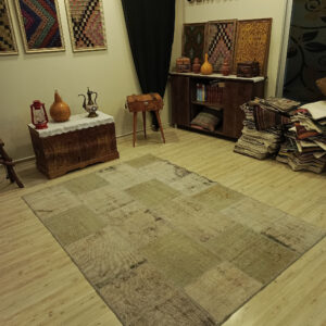Kök Boya El Dokuma Patchwork Halısı   160x240 cm  6395