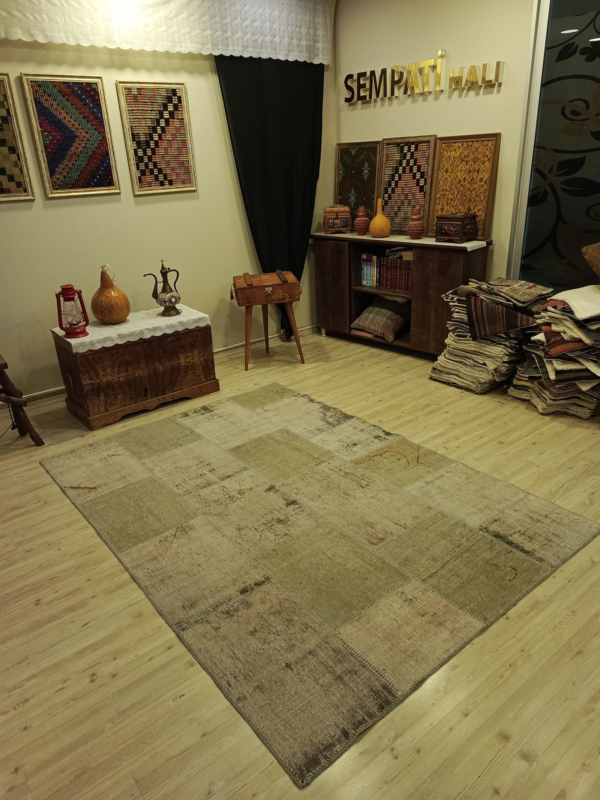 Kök Boya El Dokuma Patchwork Halısı   160x240 cm  6395