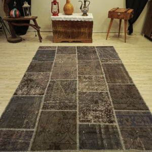 Yün Eskitme El Yapımı Patchwork Halısı   160x230 cm  6396