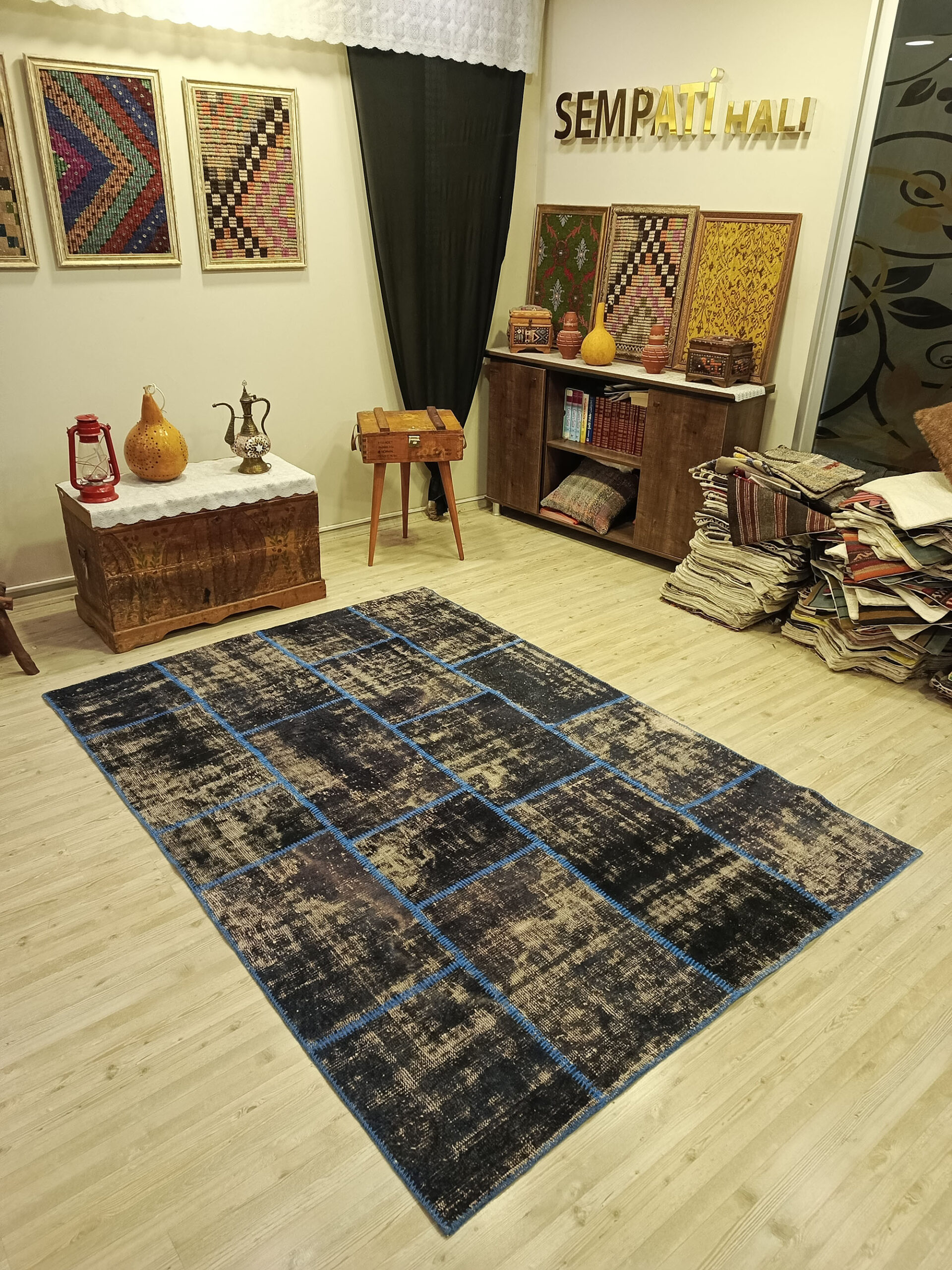 Eski Tarz El Dokuma Patchwork Halı   160x233 cm  6398