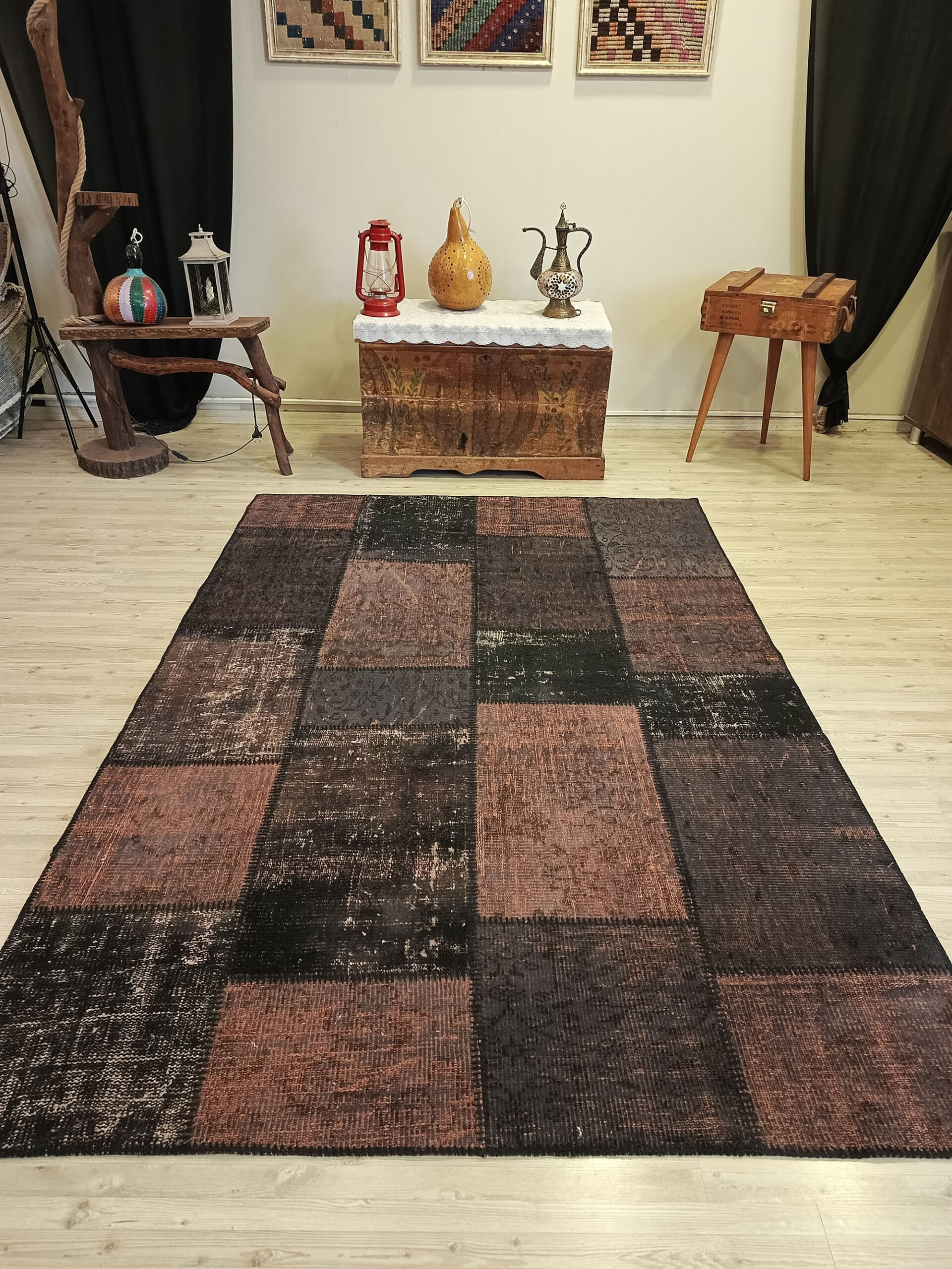 El İşçiliği Eskitme Patchwork Halı   160x230 cm  6400