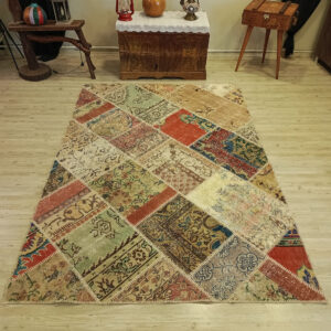 Eskitme Yün Patchwork Halısı   160x228 cm  6402
